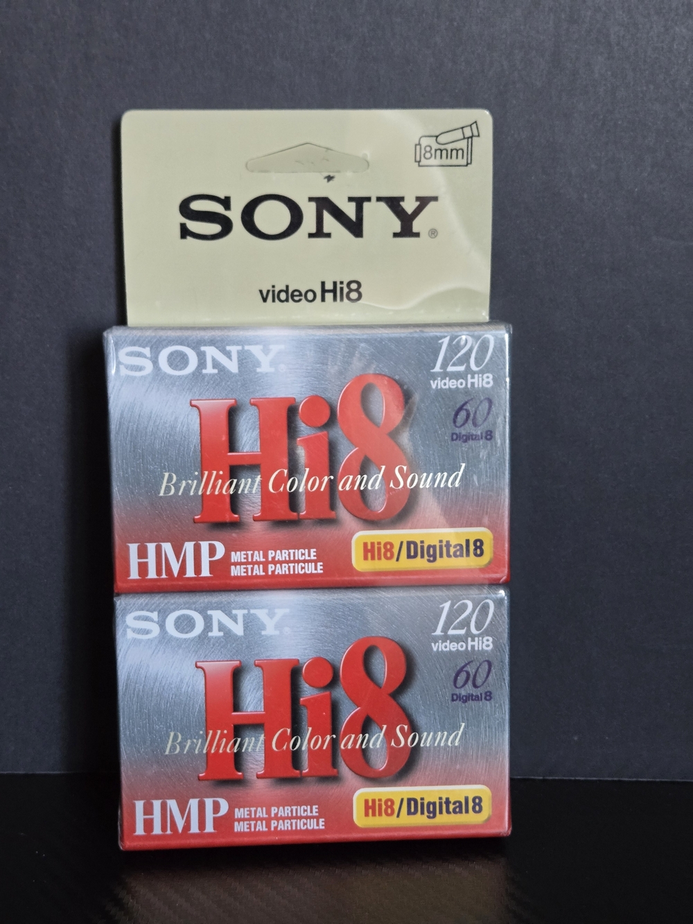 Lot of 2 - (New) Sony Hi8 HMP Metal Particle Video Tape 120 min Sony P6-120HMPD1